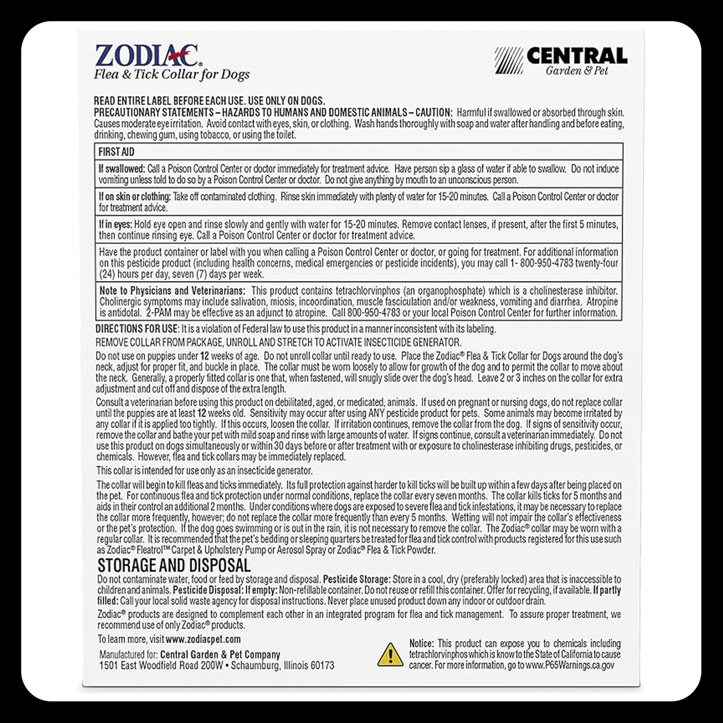 Zodiac Flea and Tick Collar for Small Dogs