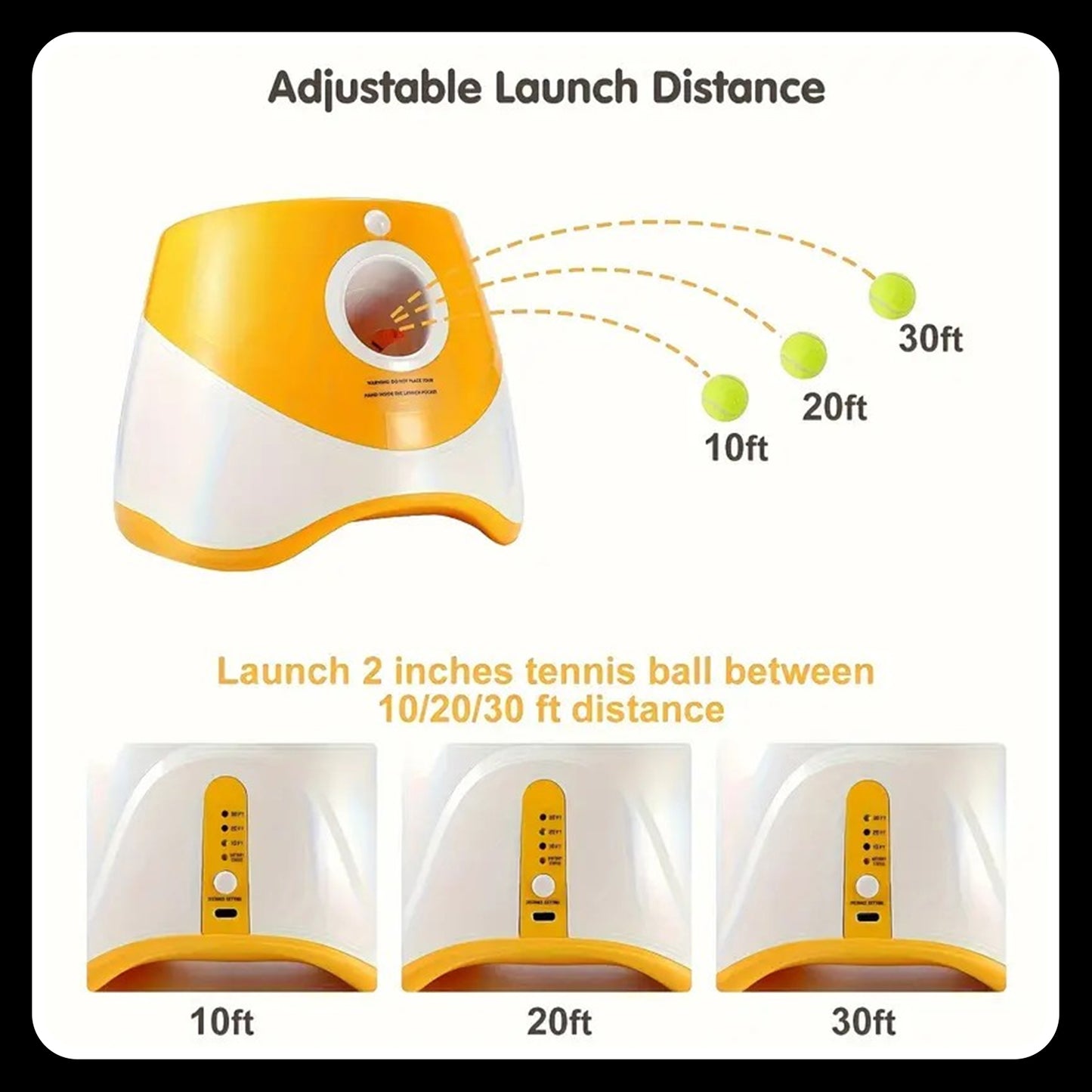 3-Distance Automatic Dog Ball Launcher – USB Rechargeable | Interactive Indoor/Outdoor Toy (Blue)