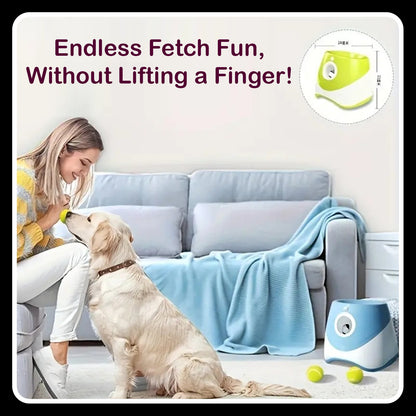 3-Distance Automatic Dog Ball Launcher – USB Rechargeable | Interactive Indoor/Outdoor Toy (Blue)