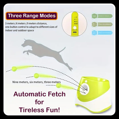 3-Distance Automatic Dog Ball Launcher – USB Rechargeable | Interactive Indoor/Outdoor Toy (Blue)