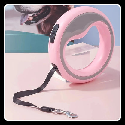 Retractable Pet Leash – Suitable for Small, Medium & Large Dogs | Ideal for Outdoor Walks (PINK)