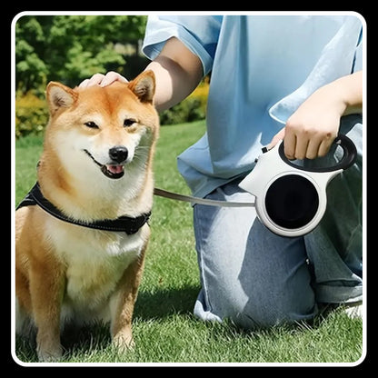 Retractable Pet Leash with LED Light – 16ft | One-Button Release & Durable Locking Handle
