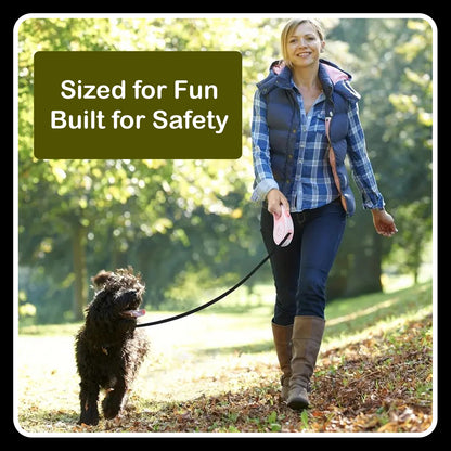 16.5ft Retractable Dog Leash – Stylish Paw Print Design | Tangle-Free & Durable | Easy Lock & Release