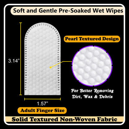 Hanu Ear Finger Wipes for Pets - Gentle Grooming & Ear Cleaning
