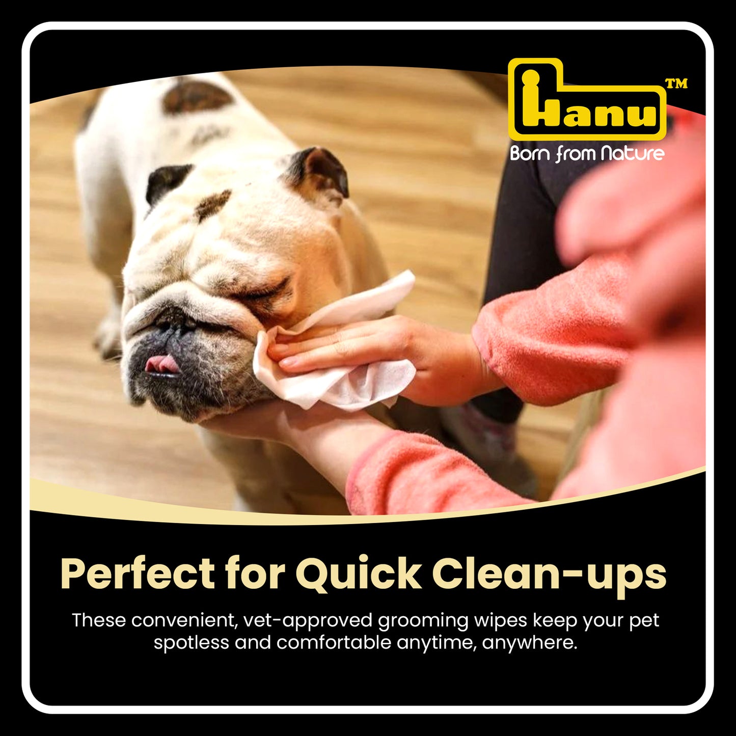 Hanu Pet Grooming Wipes - Gentle Cleaning for Your Furry Friends